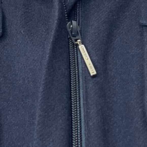 LUISA CERANO Navy Long Peacoat Trench Coat 100% Wool‎ Coat Fully Lined Size 6 - Picture 6 of 14